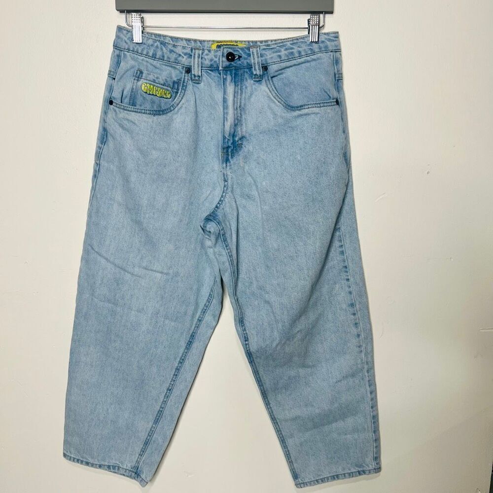 Empyre Jeans Sz 28 Light Wash 100% Cotton Skater Barrel Wide Leg